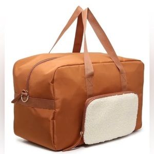 DSW Camuto Weekender Duffel Bag Tawny Brown Removable Clutch Zipper Straps NWT